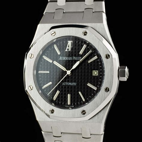 audemars piguet ap royal oak silver black metal|More.